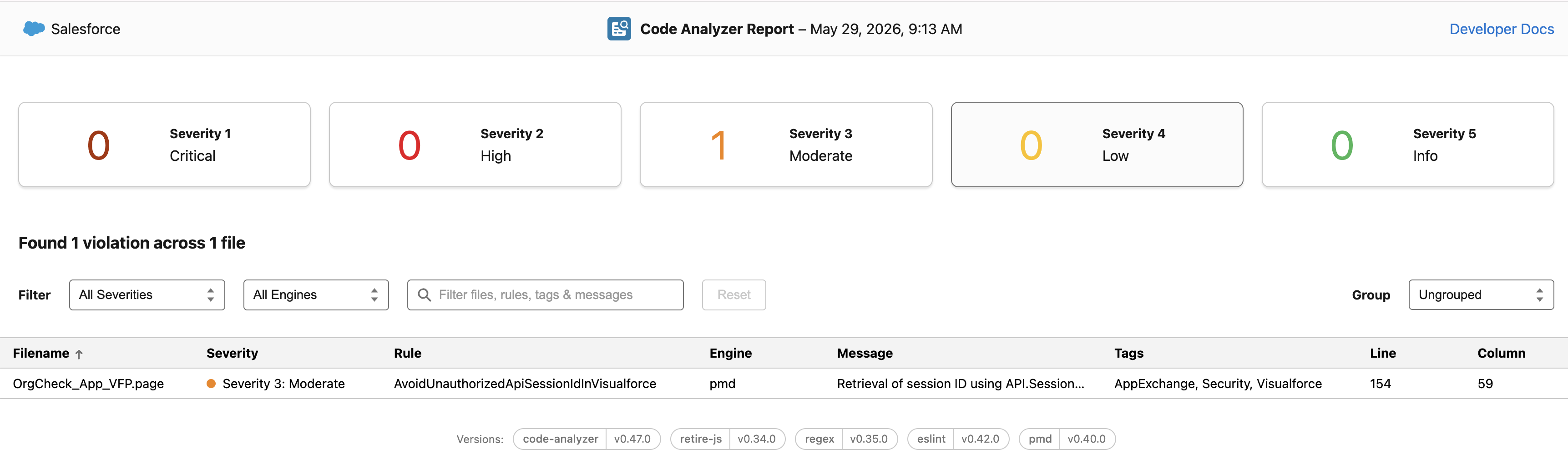 Code scan — Security Review policy